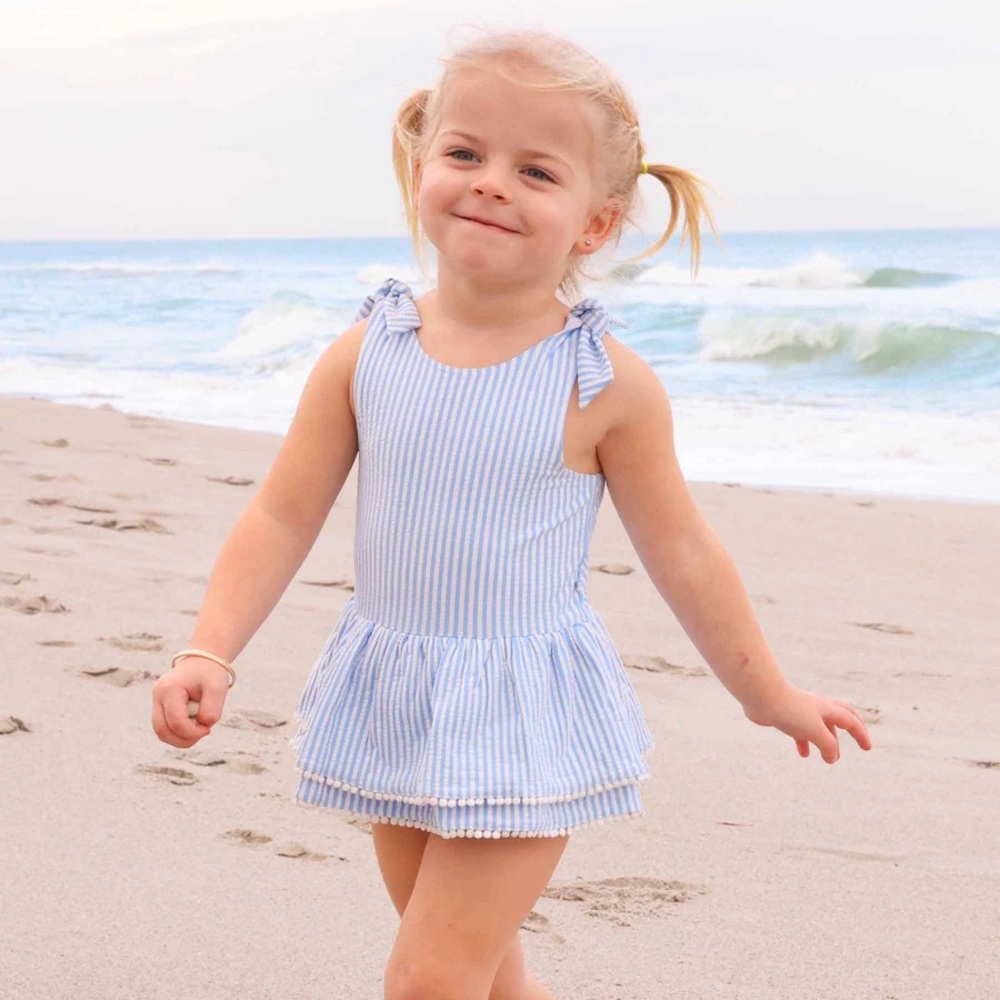 Caden Lane Seersucker Swim Dress